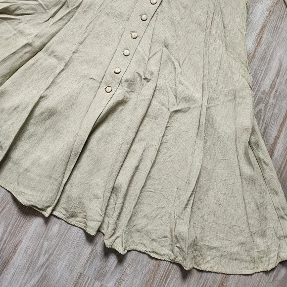 VTG Katie MFG Button Up Maxi Dress 3/4 Sleeve Collared Lightweight Texture Sz 16 - Picture 3 of 13